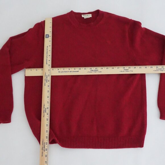 Eddie Bauer Red Cotton Crewneck Sweater Classic Preppy Quiet Luxury L - Picture 3 of 9